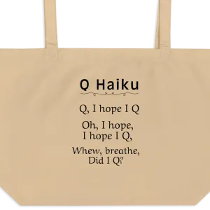 Q Haiku X-Large Tote/ Shopping Bags