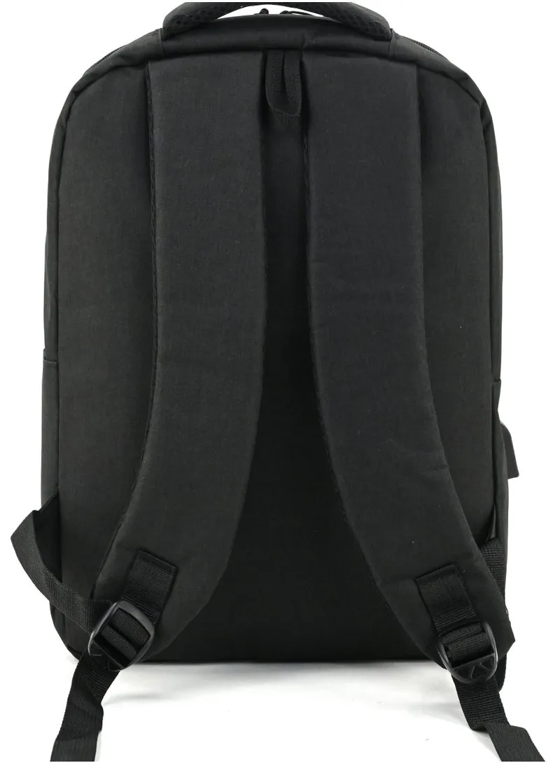 "Royal Carry RC-027 17-Inch Water-Resistant Laptop Backpack | Durable Polyester, Large 44x28x11cm Compartment, Anti-Slip Straps, Multi-Pocket Design for Travel, Work & College | Stylish Black Laptop Bag"
