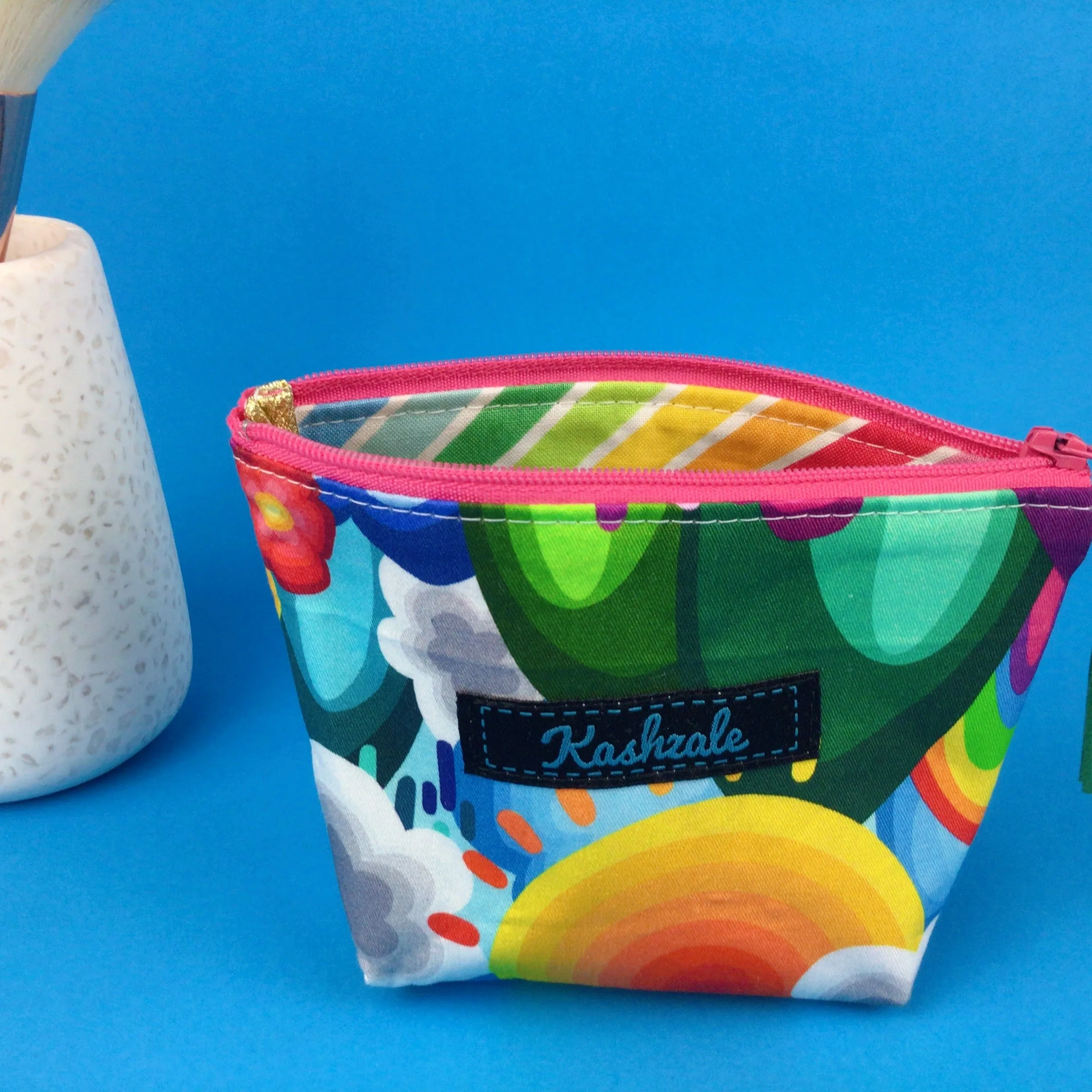 Rainbow Land Small Makeup Bag.  Kasey Rainbow Design.