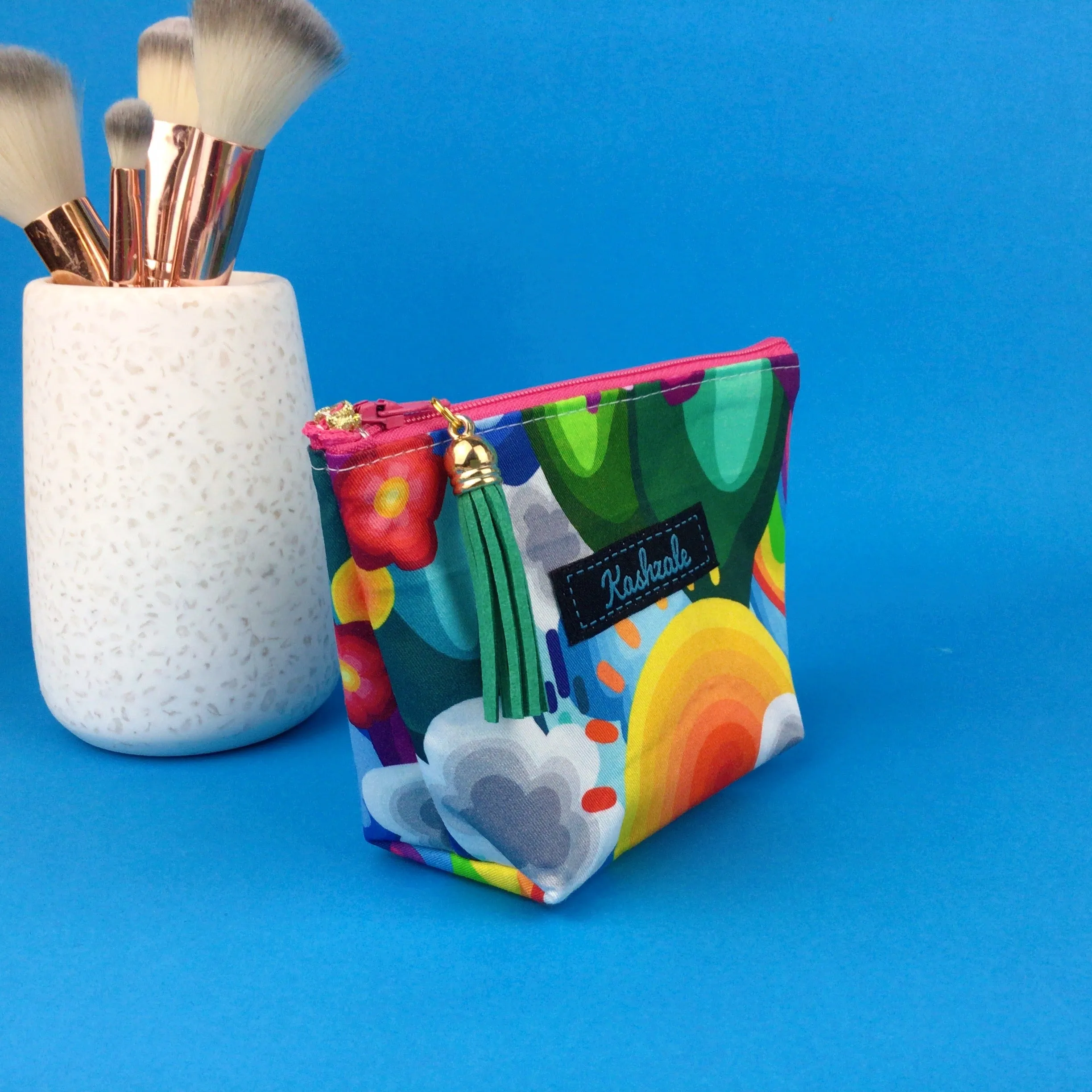Rainbow Land Small Makeup Bag.  Kasey Rainbow Design.