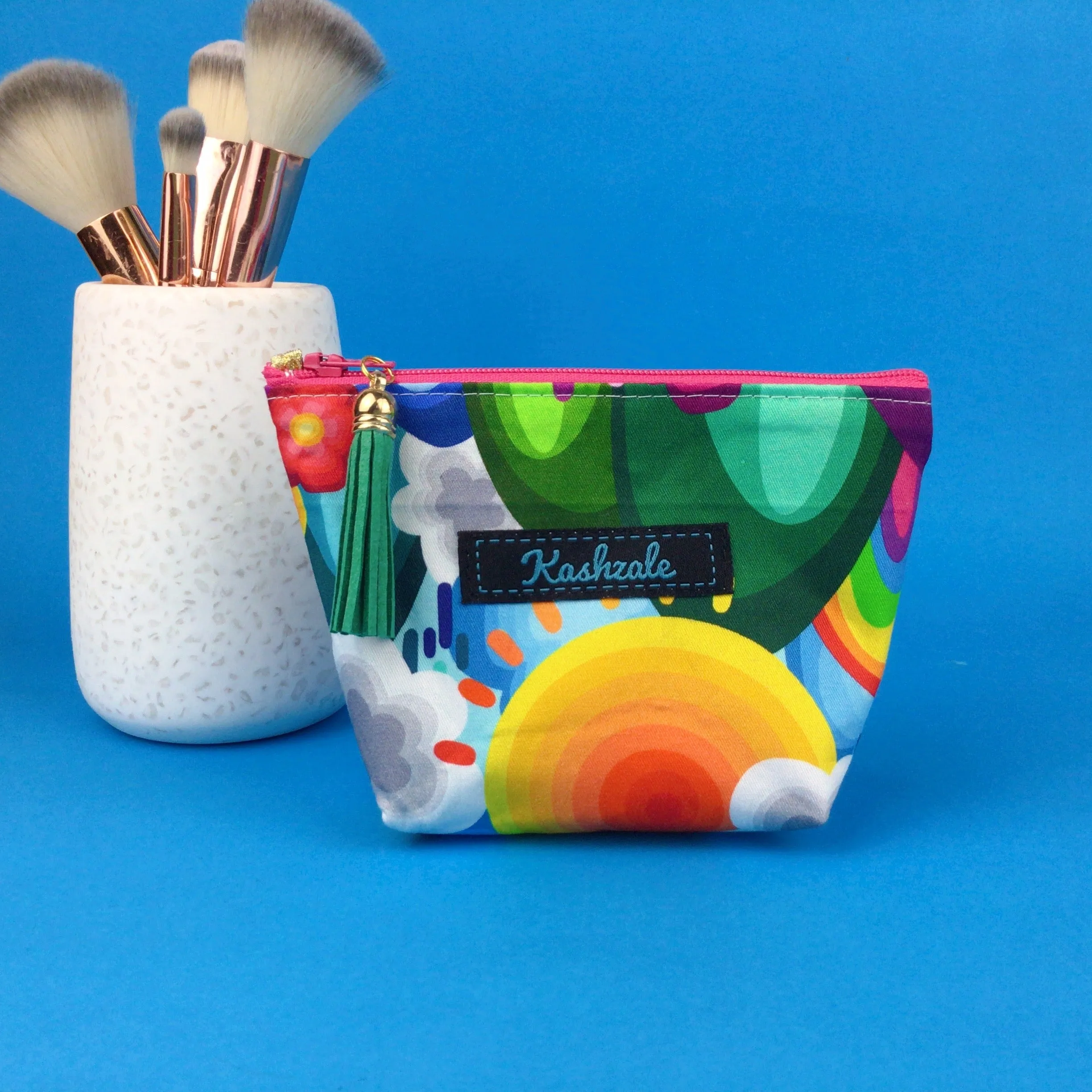 Rainbow Land Small Makeup Bag.  Kasey Rainbow Design.