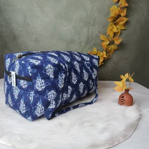 Rectangle Travel Bag Blue With Jaipur Print