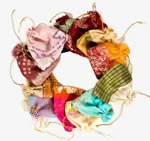 Recycled Sari Pouches (set of 3)