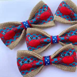 Red Crabs Polka Dot Dog Bow