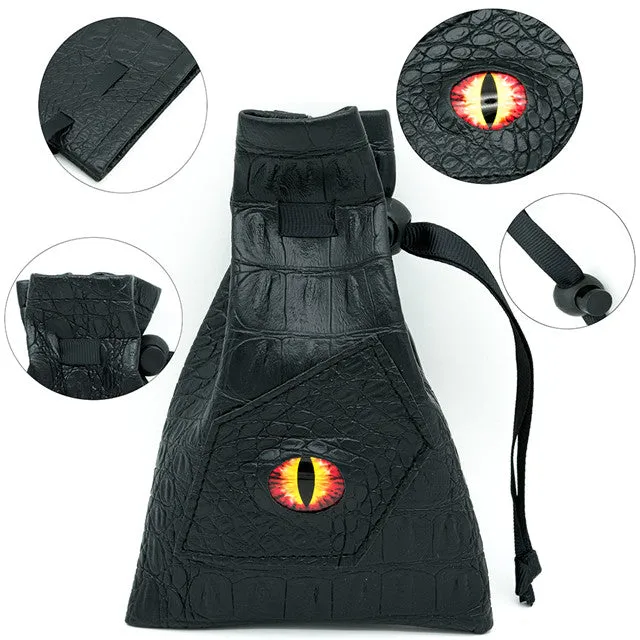 Red Demon Eye - Leather Dice Bag