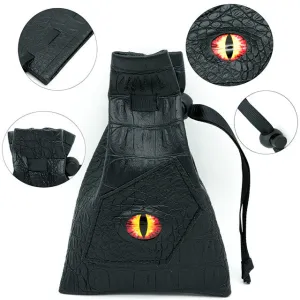 Red Demon Eye - Leather Dice Bag