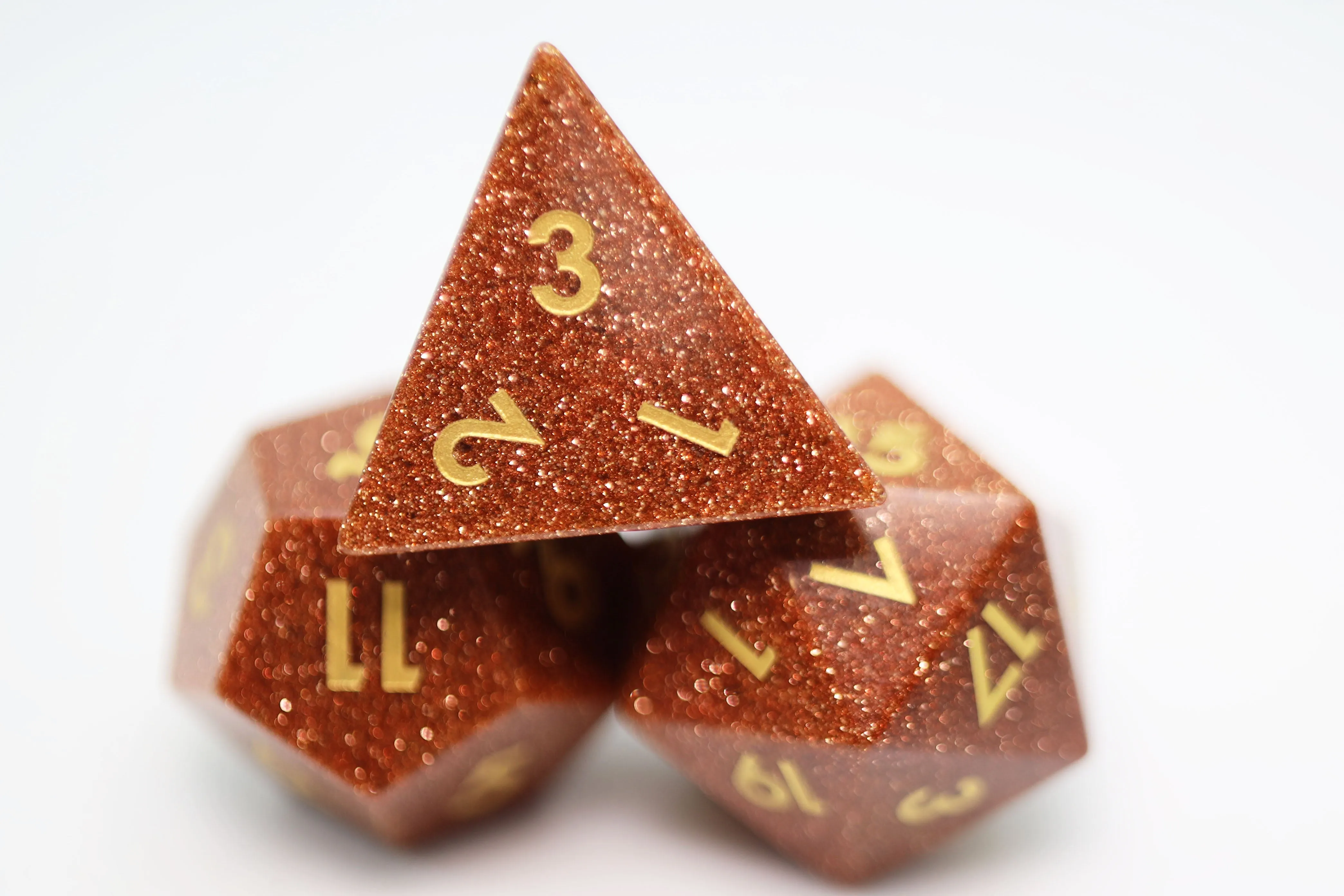 Red Goldstone - Gemstone Engraved with Gold