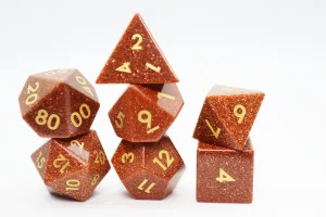 Red Goldstone - Gemstone Engraved with Gold