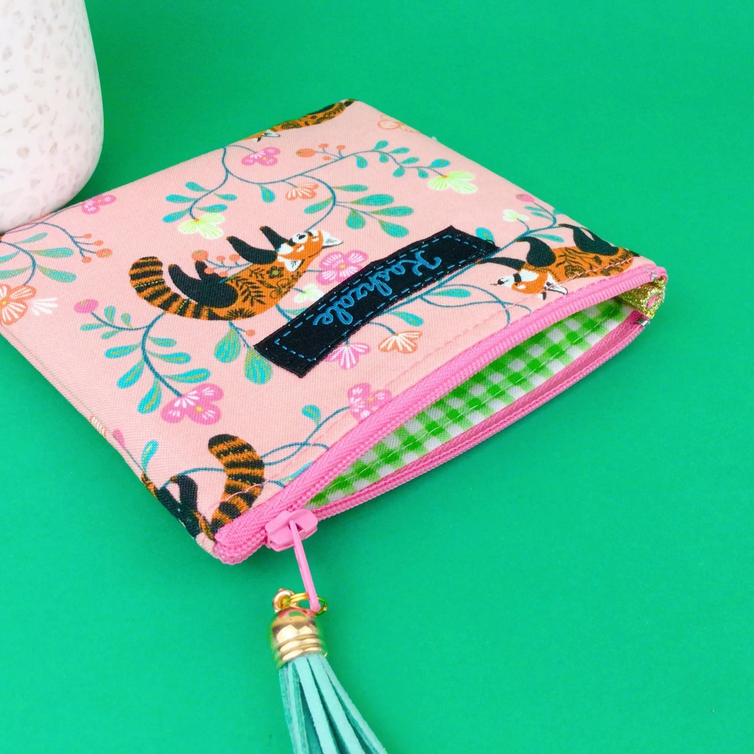 Red Panda Coin Purse. Coral Coin Purse