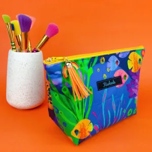 Reef Rainbow Medium Cosmetic Bag. Kasey Rainbow Design.