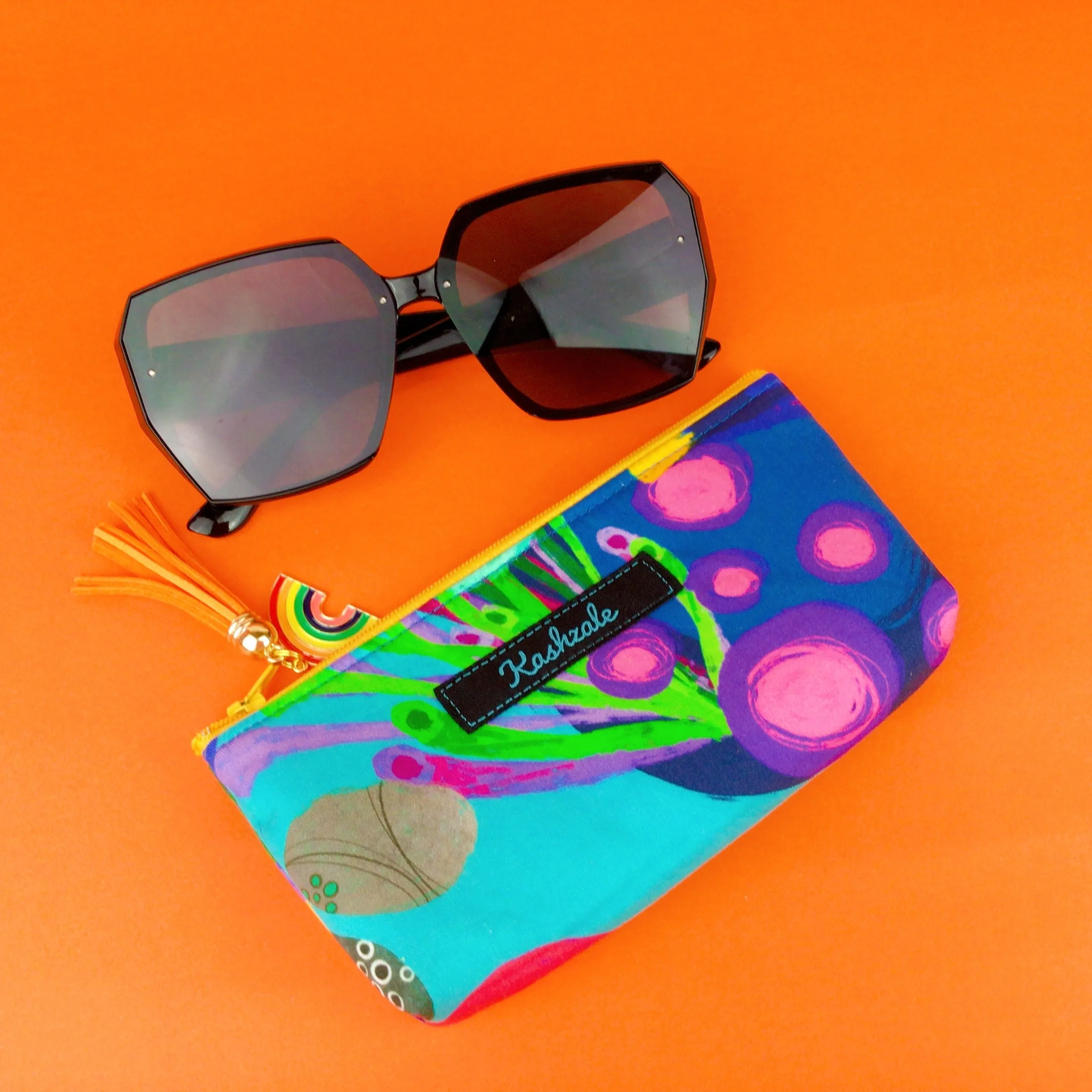 Reef Rainbow Sunglasses bag, glasses case. Kasey Rainbow Design