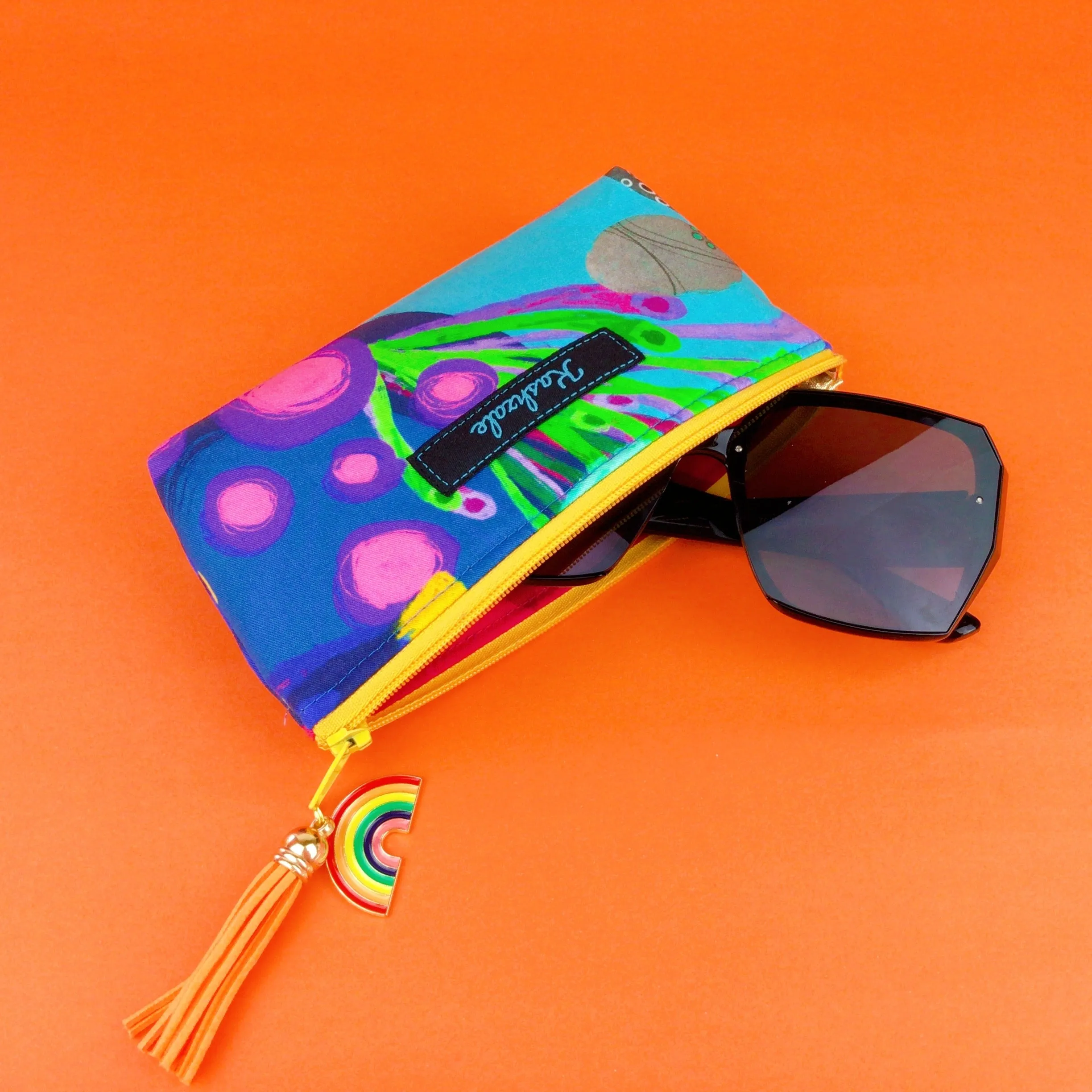 Reef Rainbow Sunglasses bag, glasses case. Kasey Rainbow Design
