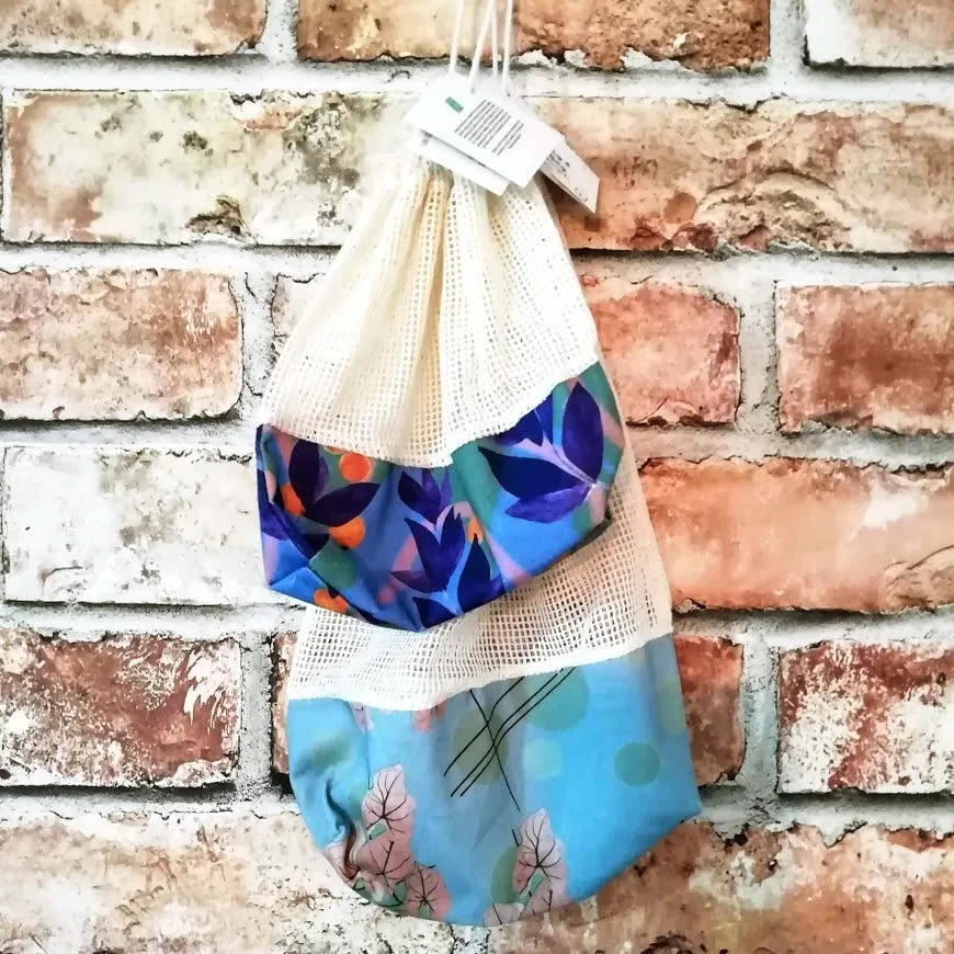 Reusable Veggie Net Bag Trailing Hearts Large