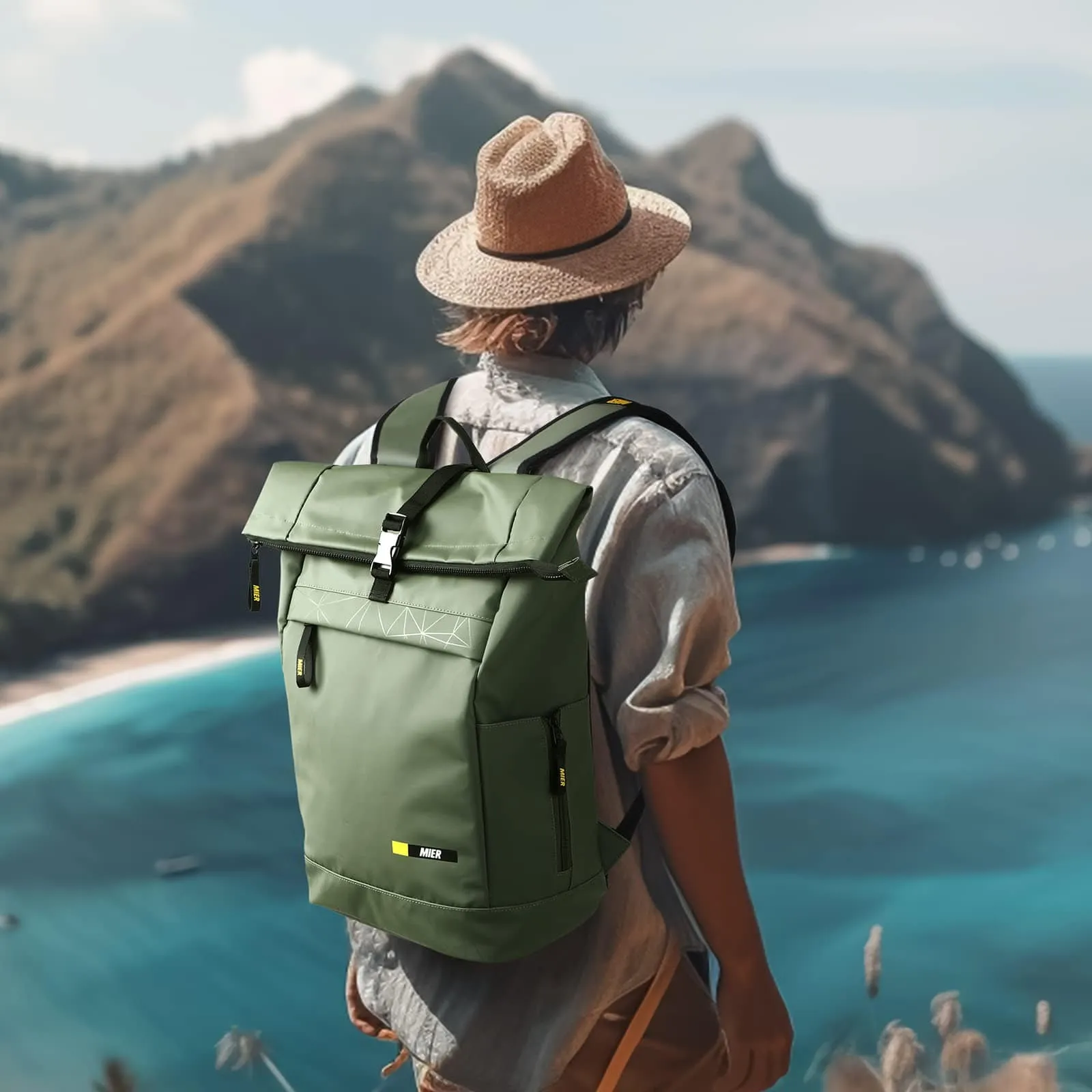 Roll-top Travel Backpack with Laptop Compartment