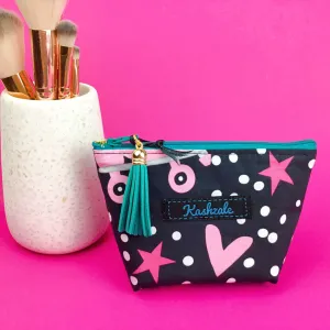Roller Skating Rainbow Small Makeup Bag.