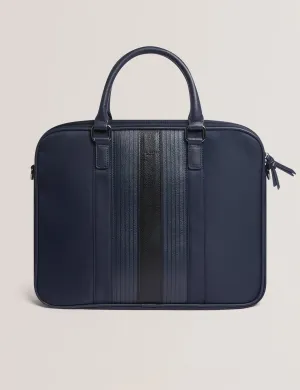 Rooky Core Twill Pu Striped Document Bag Navy