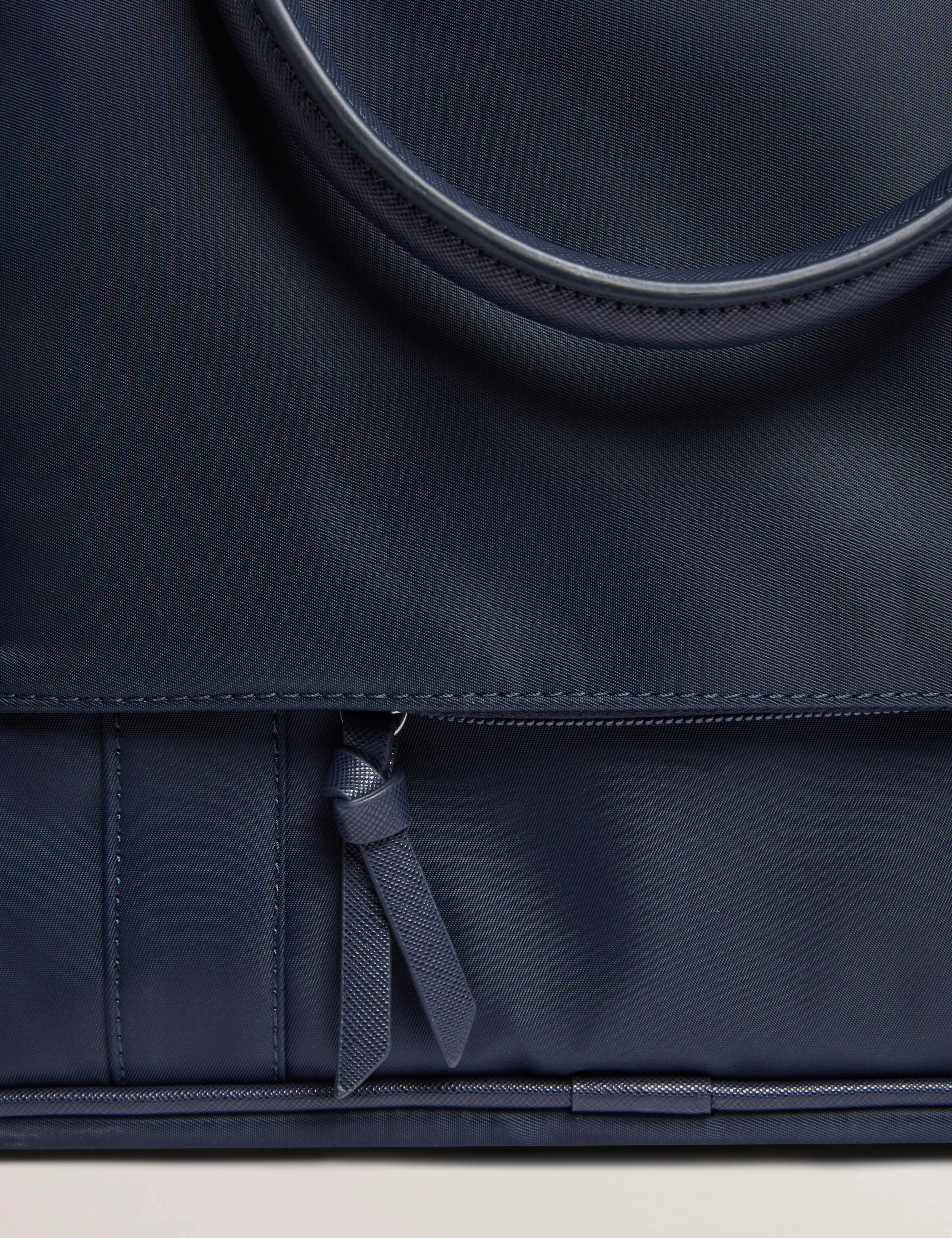 Rooky Core Twill Pu Striped Document Bag Navy
