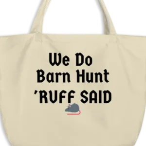 Ruff Barn Hunt w/ Rat X-Large Tote/Shopping Bag-Oyster