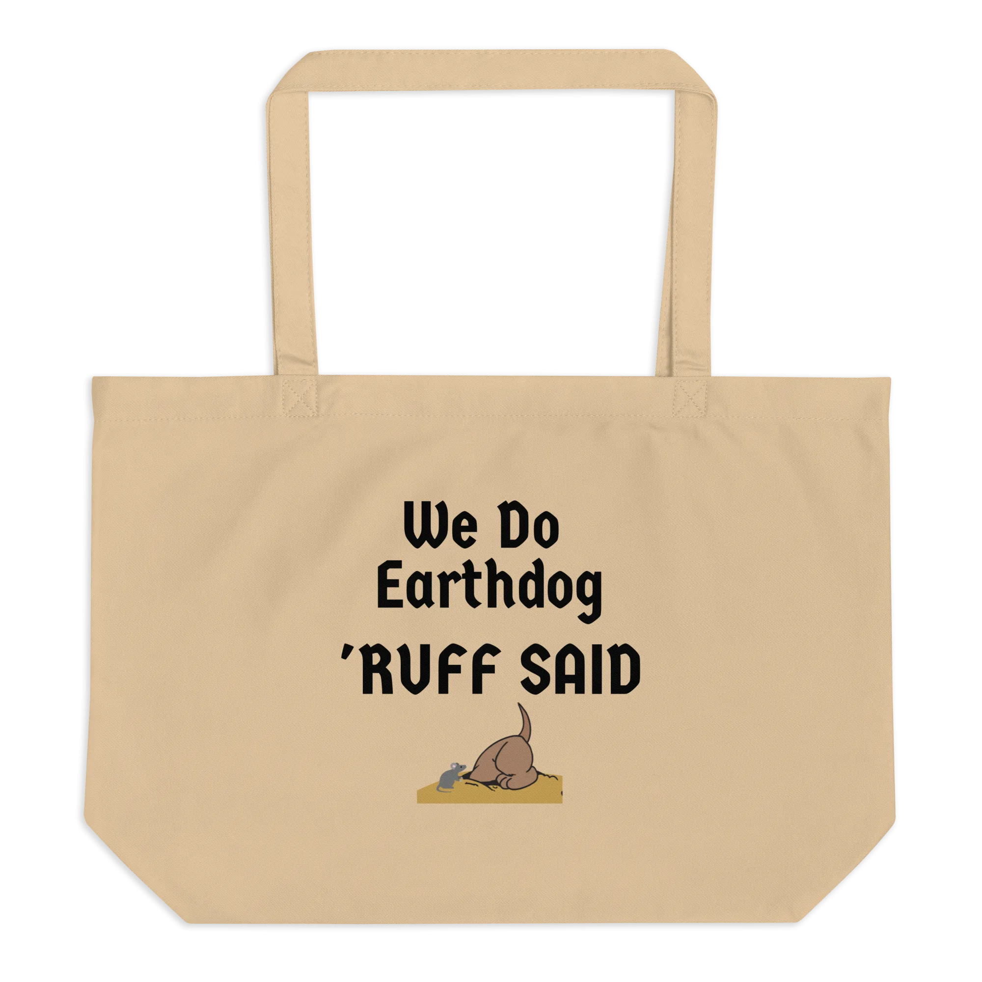 Ruff Said Earthdog X-Lage Tote/ Shopping Bags - Oyster