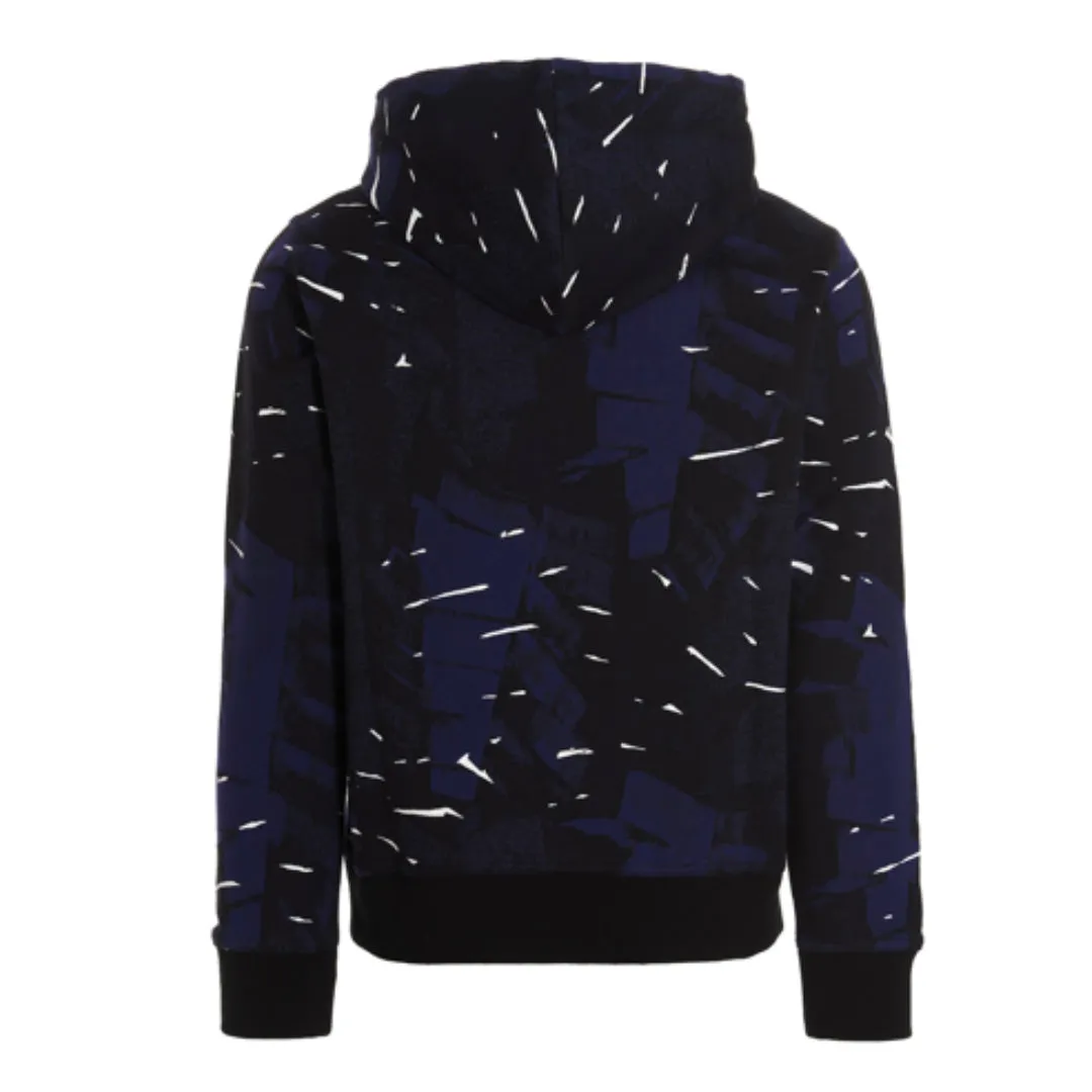 SALVATORE FERRAGAMO LOGO EMBROIDERED HOODIE BLUE