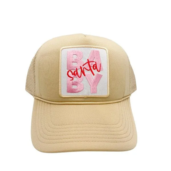 Santa Baby Patch Trucker Hat - Tan