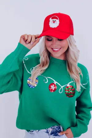 Santa Glitter Patch Trucker Hat
