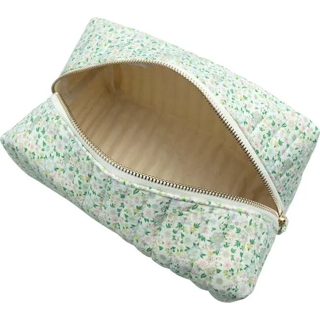 sea marsh floral interior coated travel pouch
