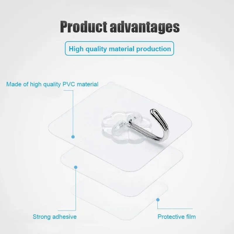 Seamless Adhesive Hook(10 Pcs)