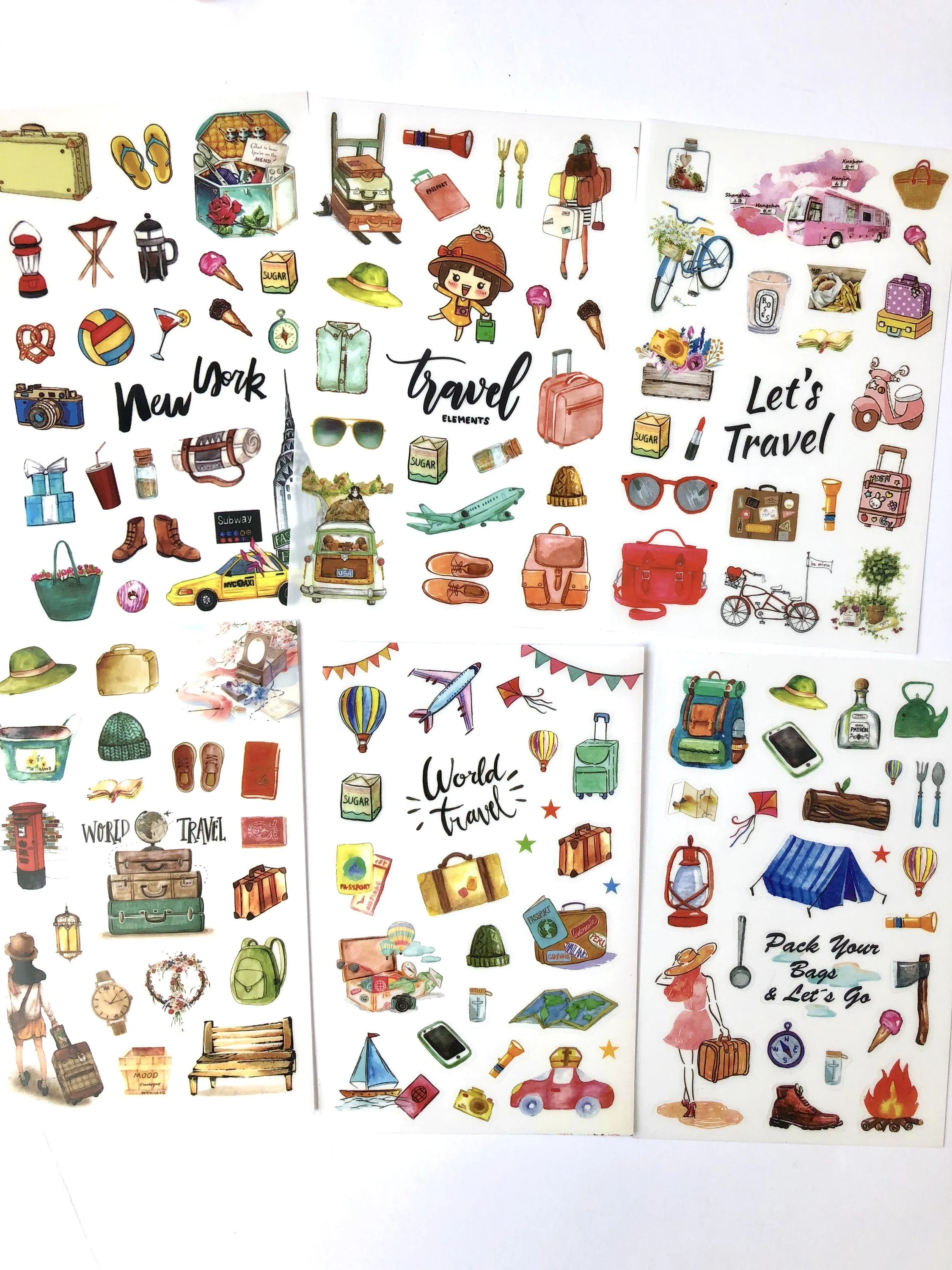 Set of 6 Travel Stickers