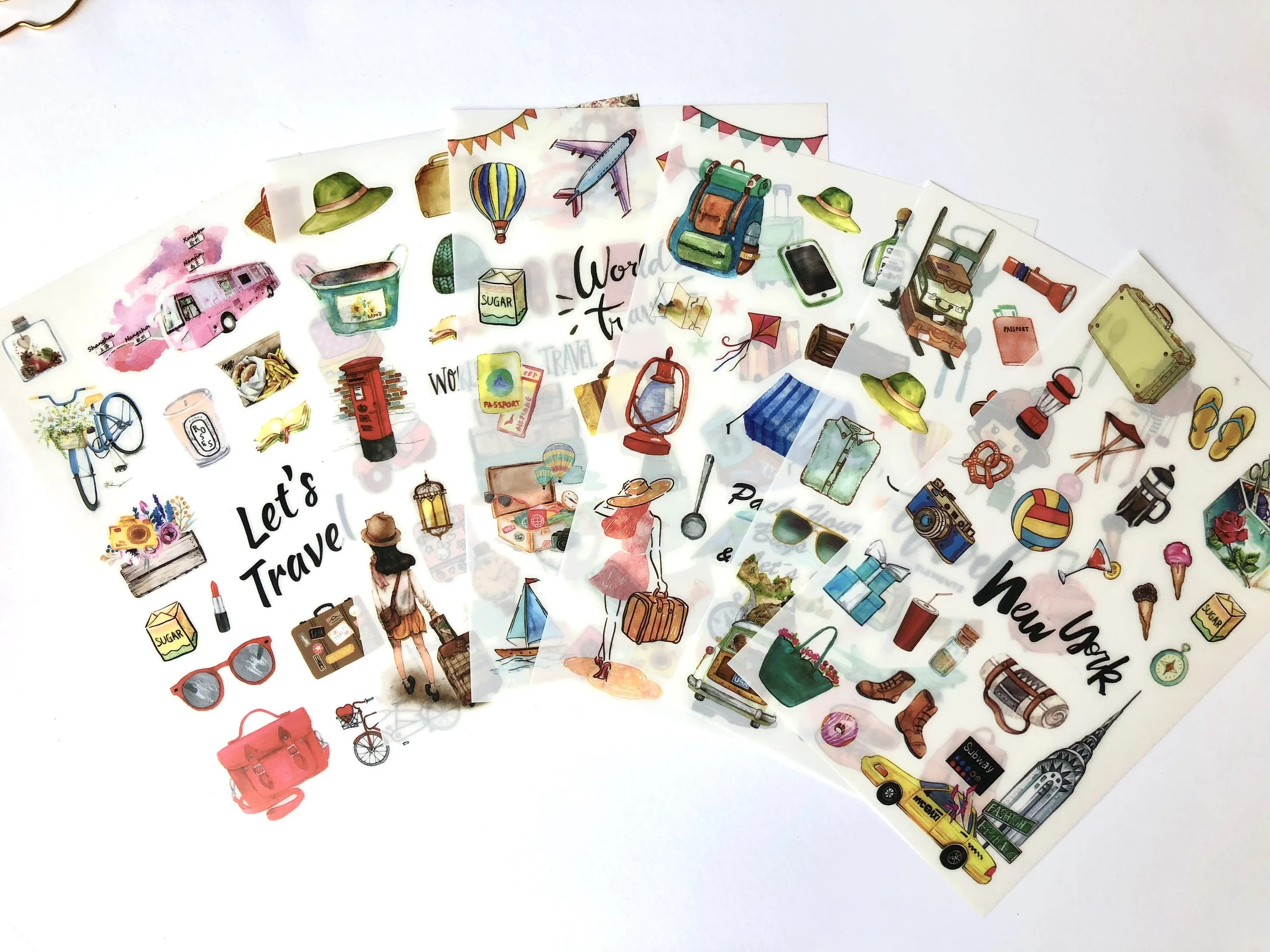 Set of 6 Travel Stickers