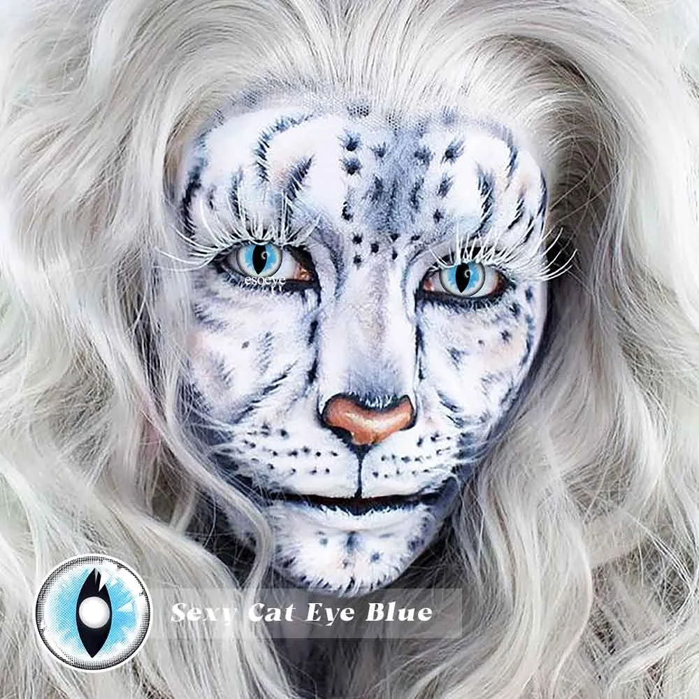 Sexy Cat Eye Blue Cosplay Contact Lenses Yearly