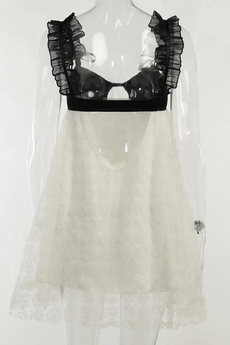 Sexy Patchwork Backless Spaghetti Strap Sleeveless Dress Dresses