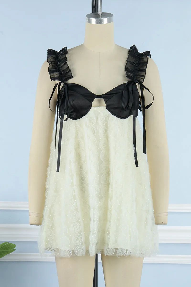 Sexy Patchwork Backless Spaghetti Strap Sleeveless Dress Dresses