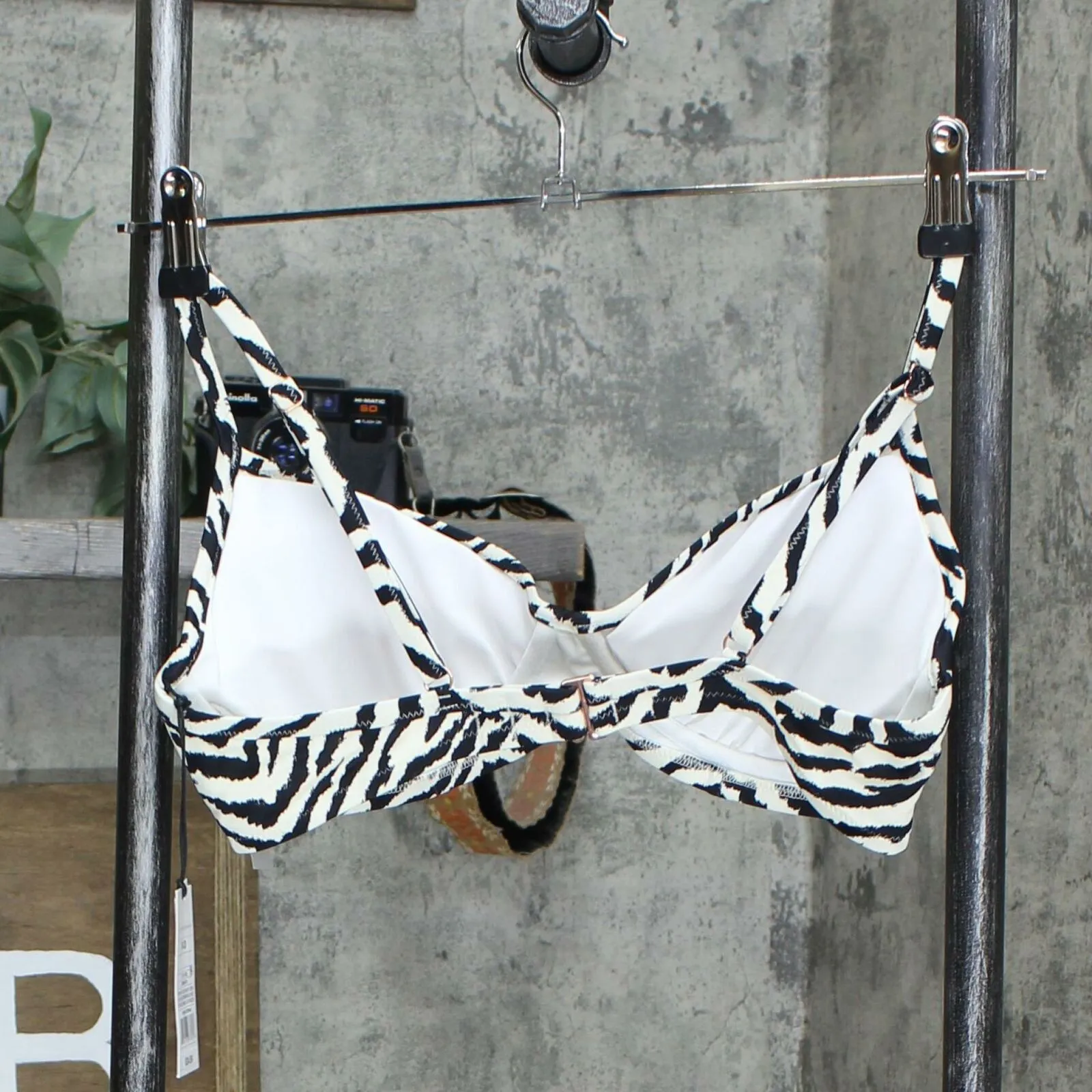 Shade & Shore Women's Zebra Underwire Bralette Bikini Top