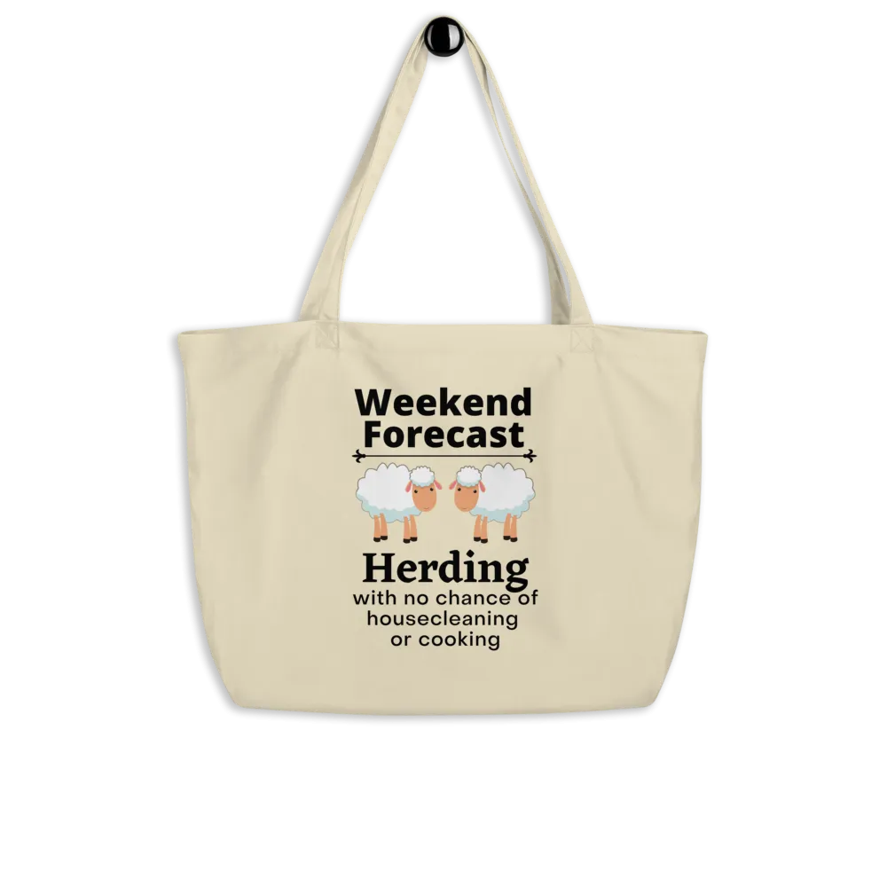 Sheep Herding Weekend Forecast X-Large Tote/Shopping Bag