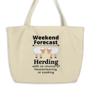Sheep Herding Weekend Forecast X-Large Tote/Shopping Bag