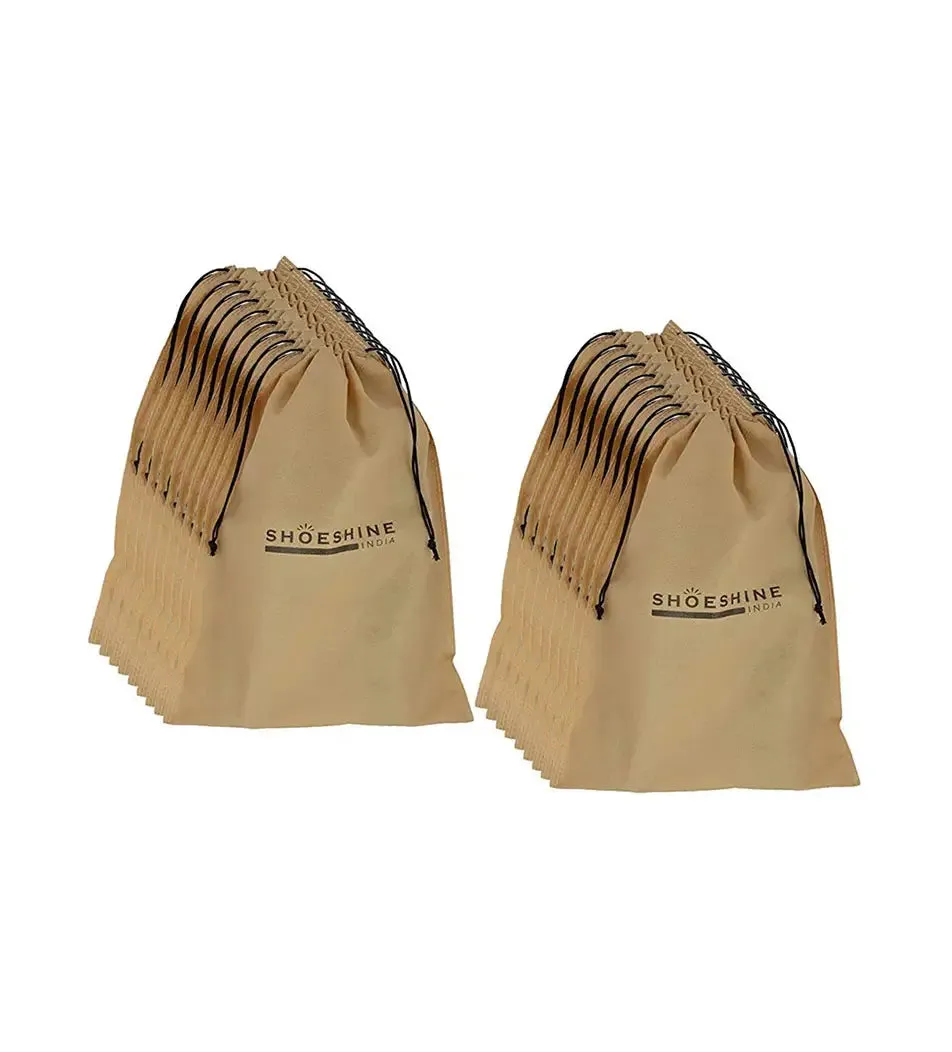 SHOESHINE Shoe Bag (Pack of 12) Shoe Storage bag for home & travel - Black