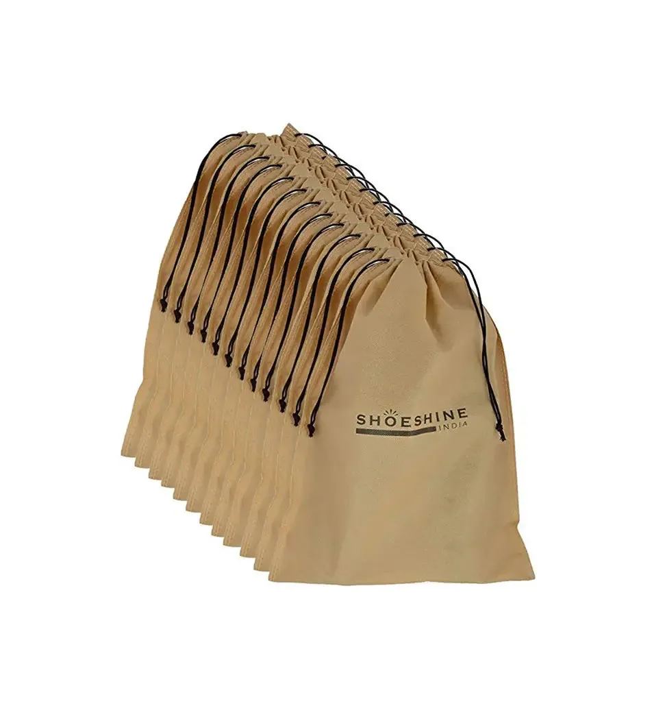 SHOESHINE Shoe Bag (Pack of 12) Shoe Storage bag for home & travel - Black