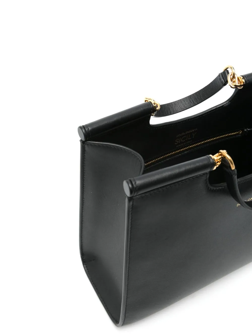 Sicily small leather tote bag