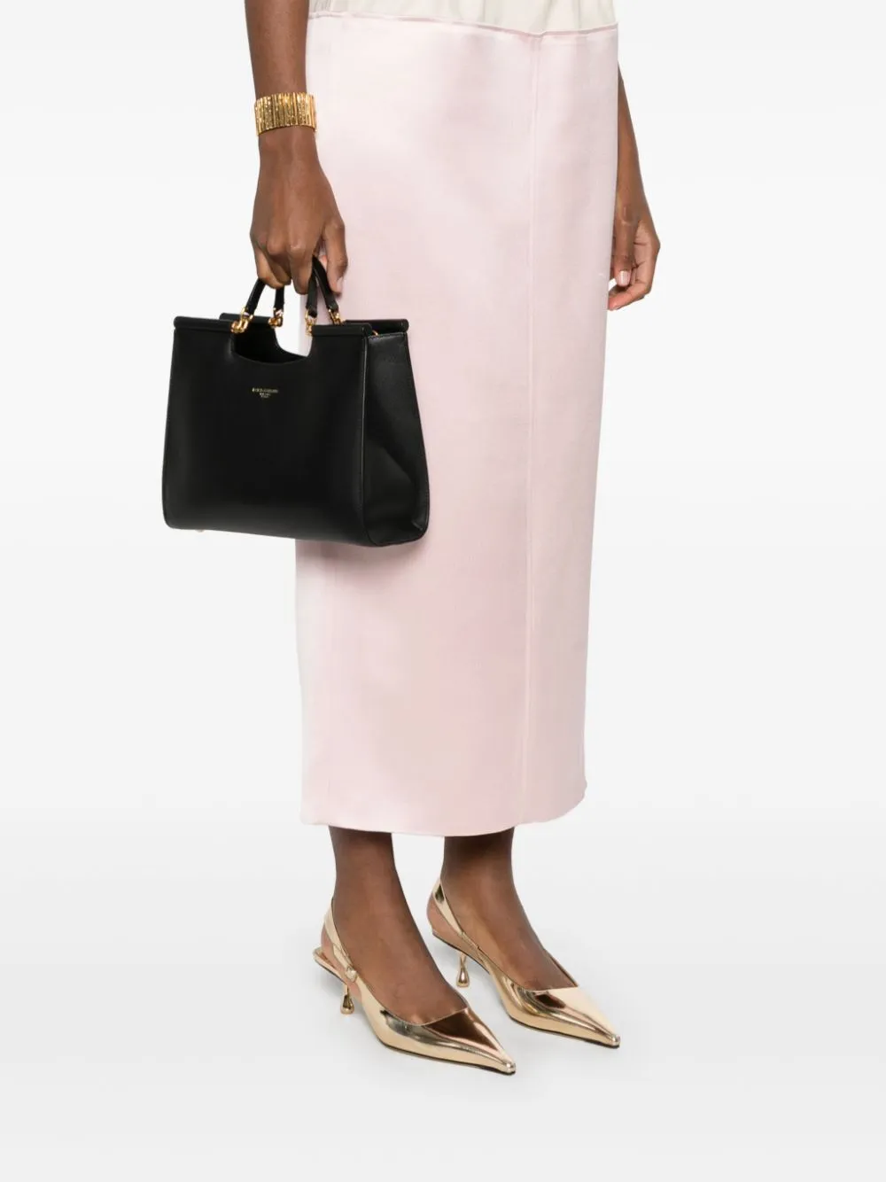 Sicily small leather tote bag