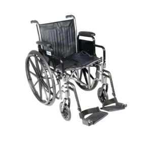 Silver Sport 2 Wheelchair, Detachable Desk Arms, Swing away Footrests, 18" Seat - 1 Each