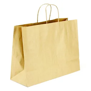 SOMI KBH16612, Bag Paper Handle Twisted 16"x6"x12" Kraft, 43LBS, BROWN, 250 PER PACK