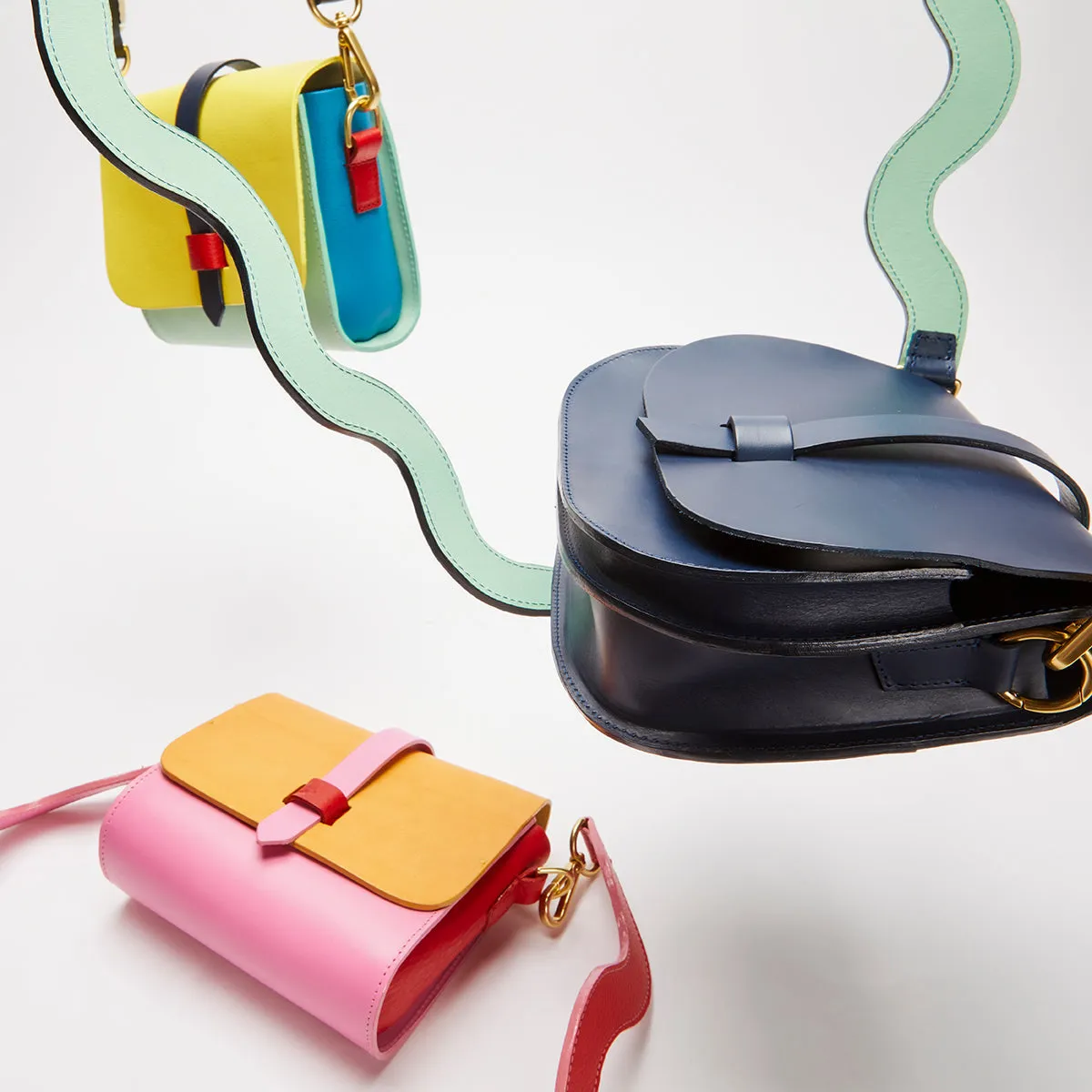 Squiggle Leather Shoulder Strap