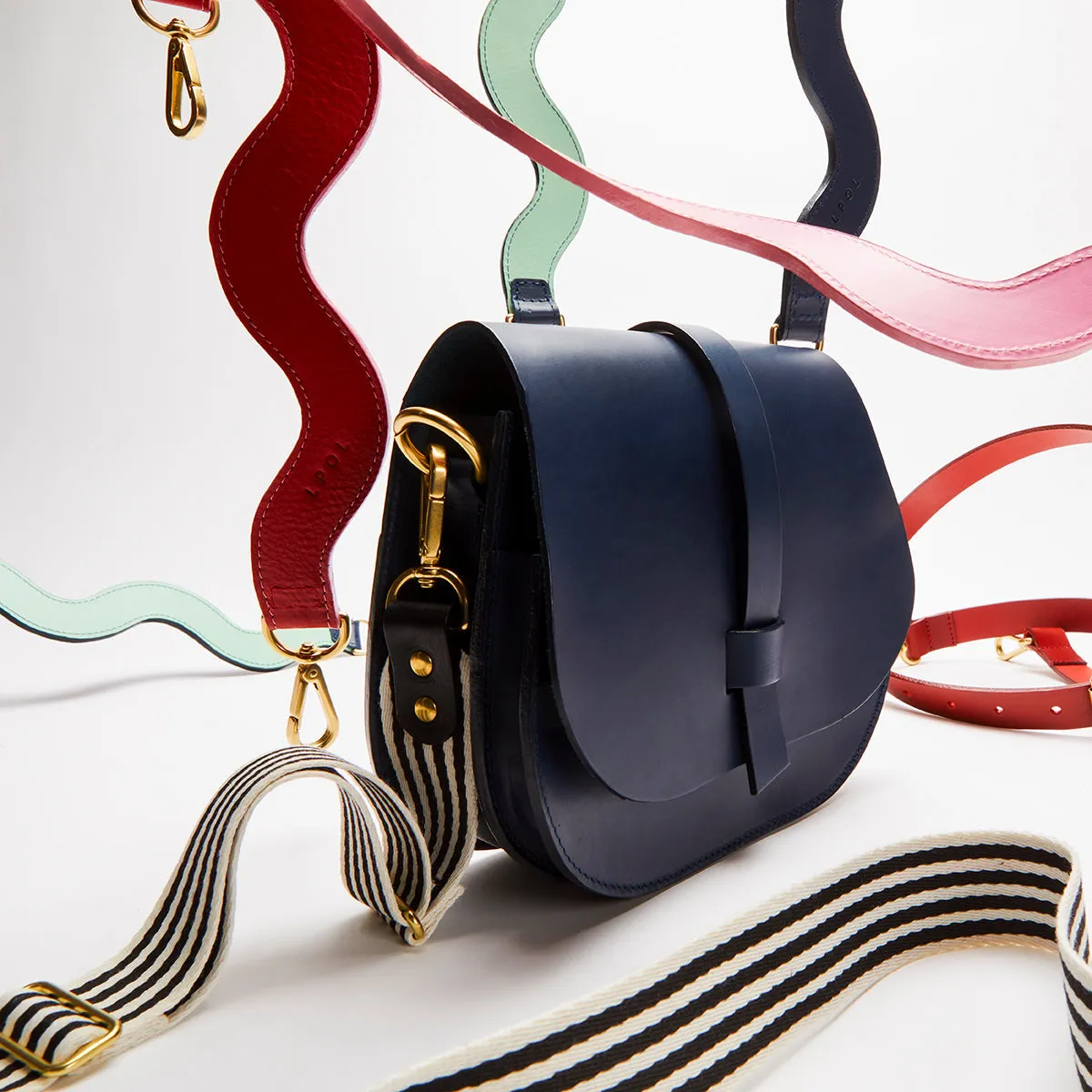 Squiggle Leather Shoulder Strap