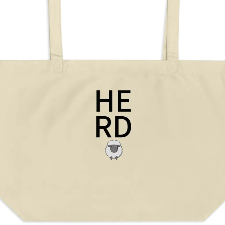 Stacked Herd with Sheep X-Large Tote/Shopping Bag - Oyster
