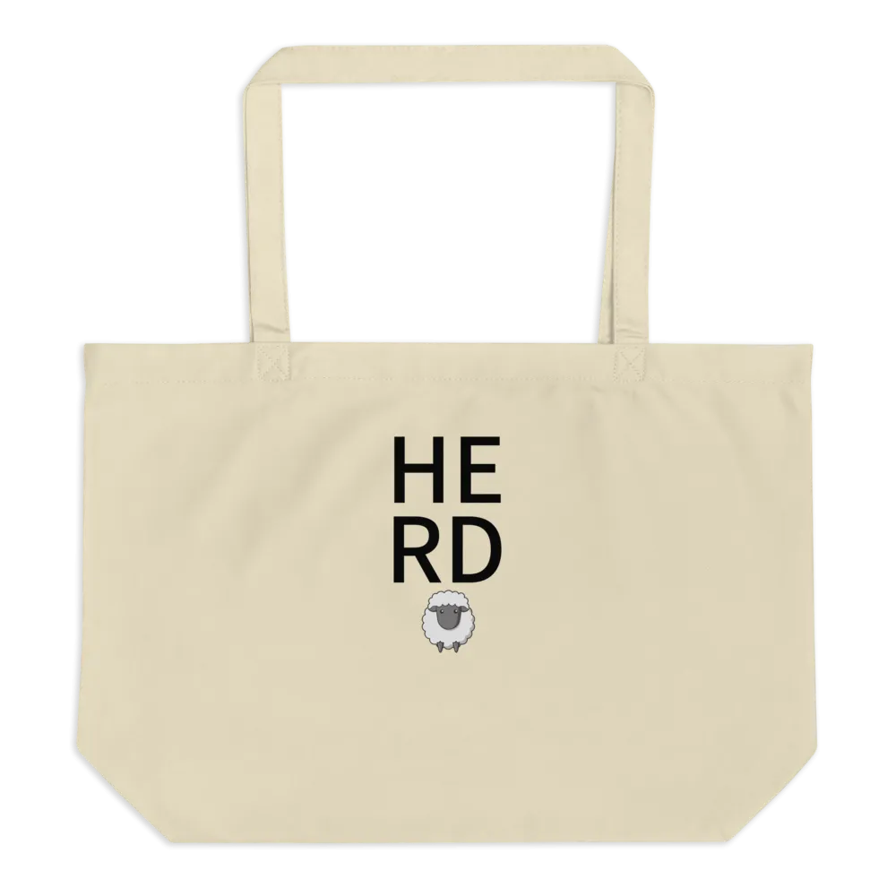 Stacked Herd with Sheep X-Large Tote/Shopping Bag - Oyster