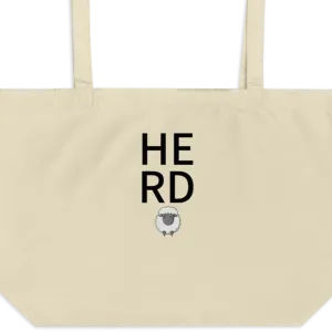 Stacked Herd with Sheep X-Large Tote/Shopping Bag - Oyster