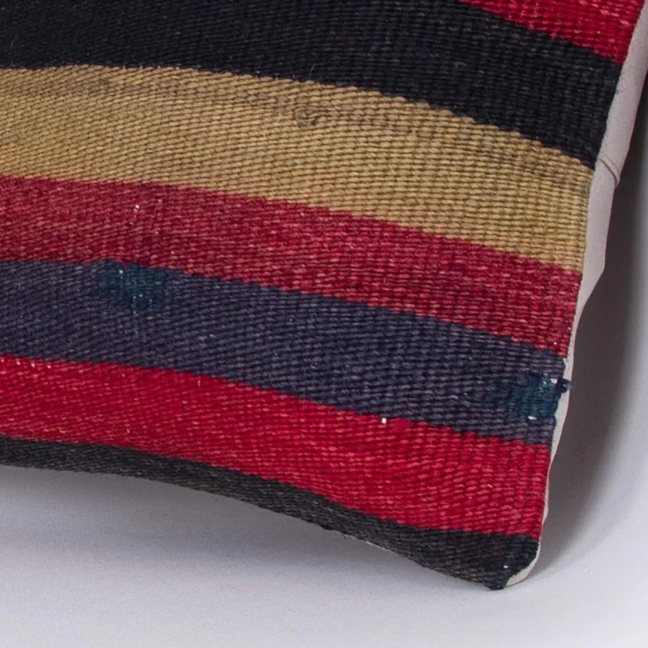Striped Multiple Color Kilim Pillow Cover 16x16 7632