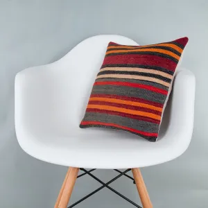 Striped Multiple Color Kilim Pillow Cover 16x16 7976