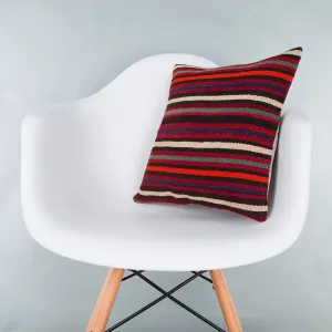 Striped Multiple Color Kilim Pillow Cover 16x16 8140